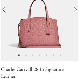 Coach Purse Charlie Carryall Leather light blush